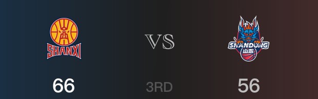 山西三节领先山东，张宁得到18分，刘毅得到14分